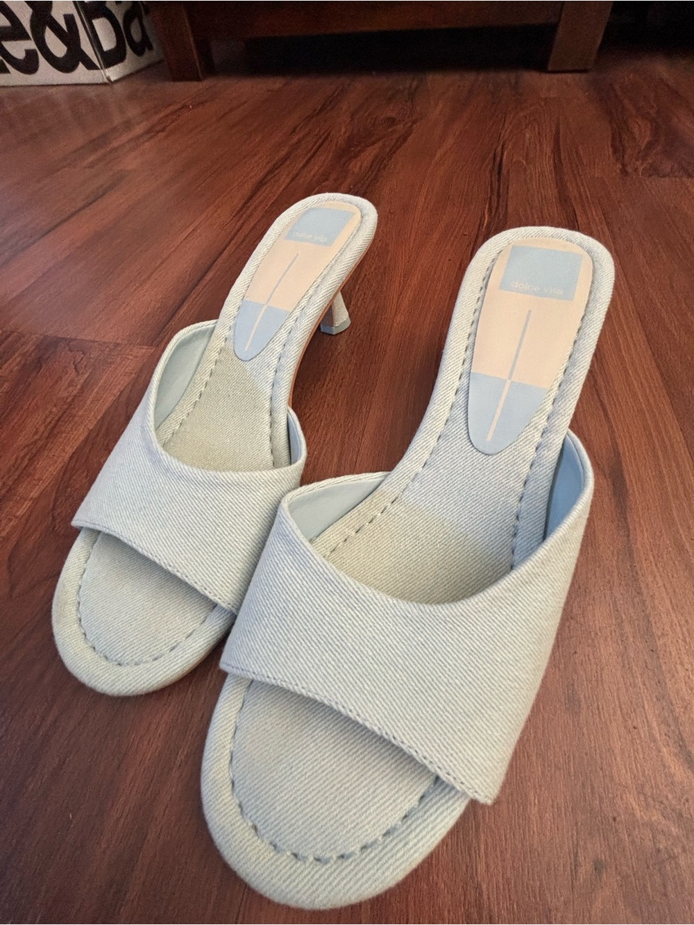 Light Blue Kitten Heels for Women